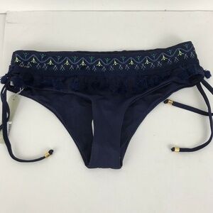 Naja Madeline Bikini‎ Bottom Blue Fringe Swimsuit